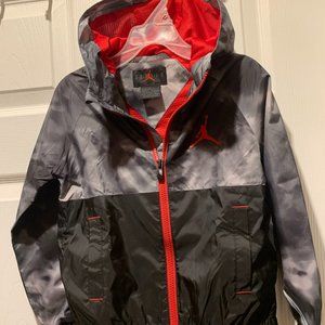 Jordan XS (3-4 yrs) red, black and grey kid hooded jacket